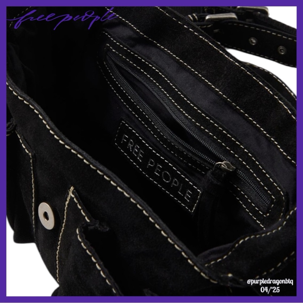 FREE PEOPLE WYLIE SUEDE SADDLE BAG NWT - Picture 4 of 6